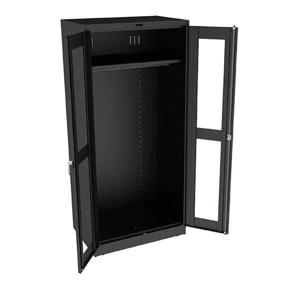 Tennsco - 2 Shelf Wardrobe Storage Cabinet - Steel, 36" Wide x 24" Deep x 78" High, Black - Industrial Tool & Supply
