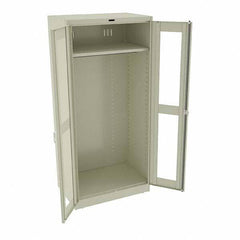 Tennsco - 2 Shelf Wardrobe Storage Cabinet - Steel, 36" Wide x 24" Deep x 78" High, Champagne/Putty - Industrial Tool & Supply