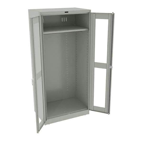 Tennsco - 2 Shelf Wardrobe Storage Cabinet - Steel, 36" Wide x 24" Deep x 78" High, Light Gray - Industrial Tool & Supply
