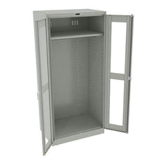 Tennsco - 2 Shelf Wardrobe Storage Cabinet - Steel, 36" Wide x 24" Deep x 78" High, Light Gray - Industrial Tool & Supply