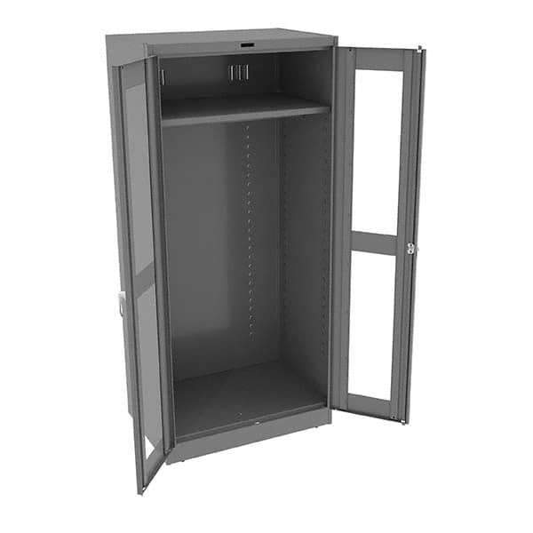 Tennsco - 2 Shelf Wardrobe Storage Cabinet - Steel, 36" Wide x 24" Deep x 78" High, Medium Gray - Industrial Tool & Supply