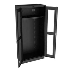 Tennsco - 2 Shelf Wardrobe Storage Cabinet - Steel, 36" Wide x 18" Deep x 78" High, Black - Industrial Tool & Supply