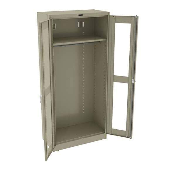 Tennsco - 2 Shelf Wardrobe Storage Cabinet - Steel, 36" Wide x 18" Deep x 78" High, Sand - Industrial Tool & Supply