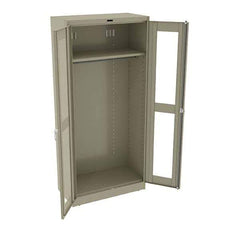 Tennsco - 2 Shelf Wardrobe Storage Cabinet - Steel, 36" Wide x 18" Deep x 78" High, Sand - Industrial Tool & Supply