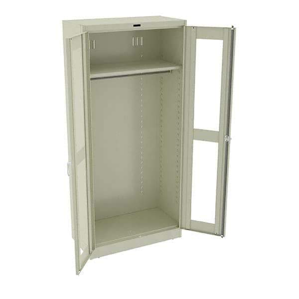 Tennsco - 2 Shelf Wardrobe Storage Cabinet - Steel, 36" Wide x 18" Deep x 78" High, Champagne/Putty - Industrial Tool & Supply