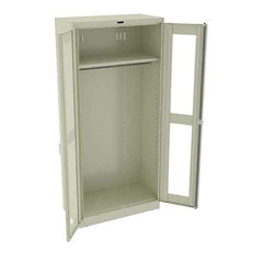 Tennsco - 2 Shelf Wardrobe Storage Cabinet - Steel, 36" Wide x 18" Deep x 78" High, Champagne/Putty - Industrial Tool & Supply