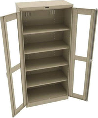 Tennsco - 5 Shelf Visible Storage Cabinet - Steel, 36" Wide x 18" Deep x 78" High, Sand - Industrial Tool & Supply
