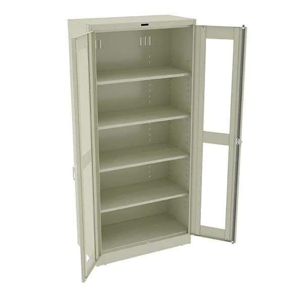 Tennsco - 5 Shelf Visible Storage Cabinet - Steel, 36" Wide x 18" Deep x 78" High, Champagne/Putty - Industrial Tool & Supply