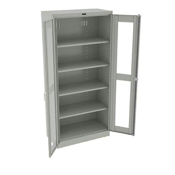 Tennsco - 5 Shelf Visible Storage Cabinet - Steel, 36" Wide x 18" Deep x 78" High, Light Gray - Industrial Tool & Supply
