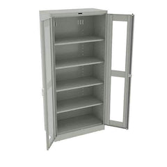 Tennsco - 5 Shelf Visible Storage Cabinet - Steel, 36" Wide x 18" Deep x 78" High, Light Gray - Industrial Tool & Supply