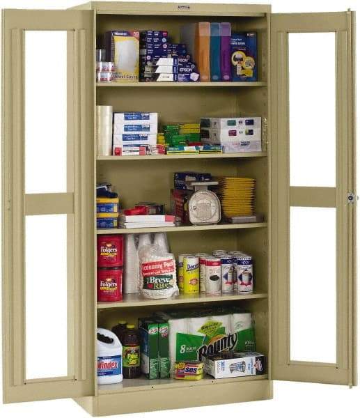 Tennsco - 5 Shelf Visible Storage Cabinet - Steel, 36" Wide x 24" Deep x 78" High, Champagne/Putty - Industrial Tool & Supply