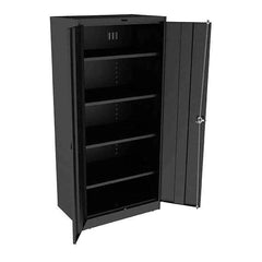 Tennsco - 5 Shelf Locking Storage Cabinet - Steel, 36" Wide x 24" Deep x 78" High, Black - Industrial Tool & Supply