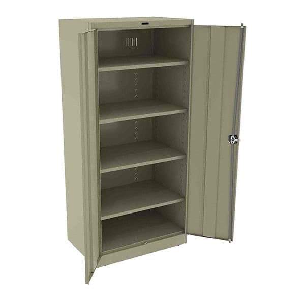 Tennsco - 5 Shelf Locking Storage Cabinet - Steel, 36" Wide x 24" Deep x 78" High, Sand - Industrial Tool & Supply