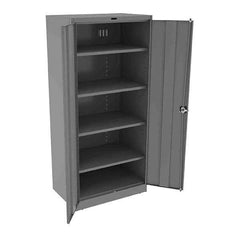 Tennsco - 5 Shelf Locking Storage Cabinet - Steel, 36" Wide x 24" Deep x 78" High, Medium Gray - Industrial Tool & Supply