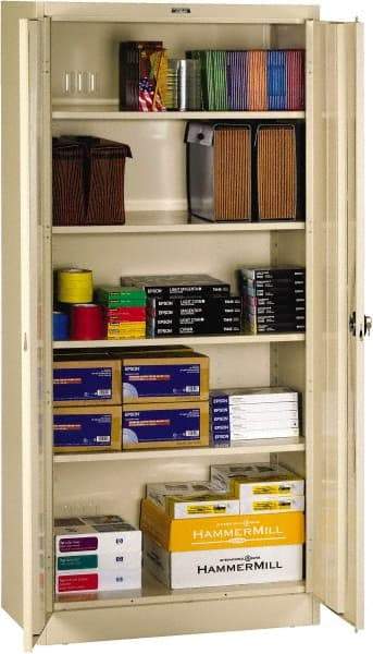 Tennsco - 5 Shelf Locking Storage Cabinet - Steel, 36" Wide x 18" Deep x 78" High, Black - Industrial Tool & Supply