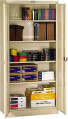 Tennsco - 5 Shelf Locking Storage Cabinet - Steel, 36" Wide x 18" Deep x 78" High, Black - Industrial Tool & Supply
