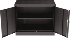 Tennsco - 2 Shelf Locking Storage Cabinet - Steel, 36" Wide x 18" Deep x 30" High, Black - Industrial Tool & Supply