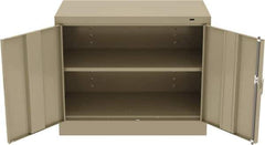 Tennsco - 2 Shelf Locking Storage Cabinet - Steel, 36" Wide x 18" Deep x 30" High, Sand - Industrial Tool & Supply