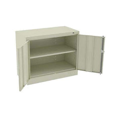 Tennsco - 2 Shelf Locking Storage Cabinet - Steel, 36" Wide x 18" Deep x 30" High, Champagne/Putty - Industrial Tool & Supply