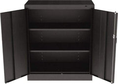 Tennsco - 3 Shelf Locking Storage Cabinet - Steel, 36" Wide x 18" Deep x 42" High, Black - Industrial Tool & Supply