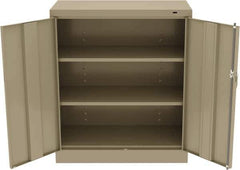 Tennsco - 3 Shelf Locking Storage Cabinet - Steel, 36" Wide x 18" Deep x 42" High, Sand - Industrial Tool & Supply