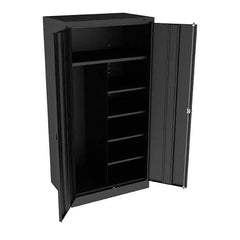 Tennsco - 6 Shelf Combination Storage Cabinet - Steel, 36" Wide x 24" Deep x 72" High, Black - Industrial Tool & Supply