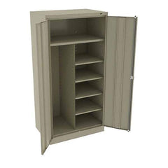 Tennsco - 6 Shelf Combination Storage Cabinet - Steel, 36" Wide x 24" Deep x 72" High, Sand - Industrial Tool & Supply