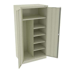 Tennsco - 6 Shelf Combination Storage Cabinet - Steel, 36" Wide x 24" Deep x 72" High, Champagne/Putty - Industrial Tool & Supply