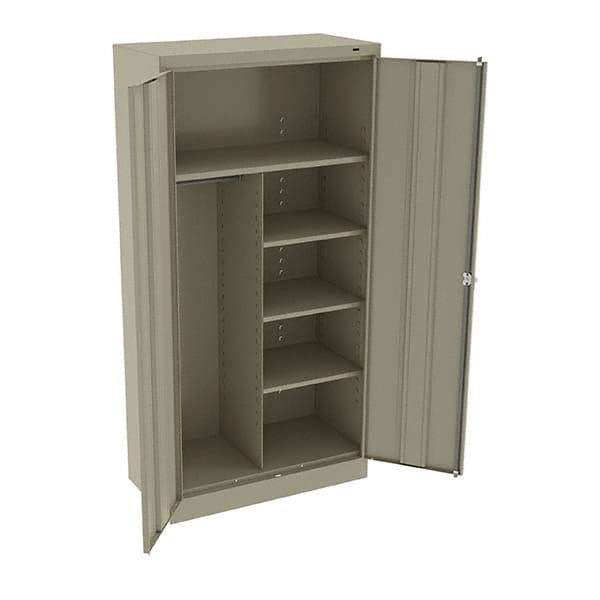 Tennsco - 6 Shelf Combination Storage Cabinet - Steel, 36" Wide x 18" Deep x 72" High, Sand - Industrial Tool & Supply