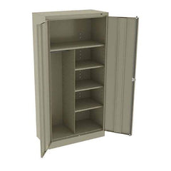Tennsco - 6 Shelf Combination Storage Cabinet - Steel, 36" Wide x 18" Deep x 72" High, Sand - Industrial Tool & Supply