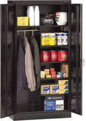Tennsco - 6 Shelf Combination Storage Cabinet - Steel, 36" Wide x 18" Deep x 72" High, Medium Gray - Industrial Tool & Supply