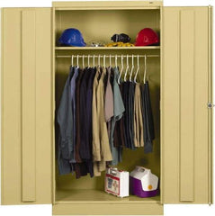 Tennsco - 2 Shelf Wardrobe Storage Cabinet - Steel, 36" Wide x 18" Deep x 72" High, Medium Gray - Industrial Tool & Supply