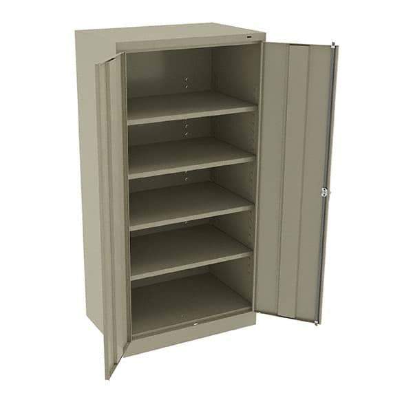 Tennsco - 5 Shelf Locking Storage Cabinet - Steel, 36" Wide x 24" Deep x 72" High, Sand - Industrial Tool & Supply