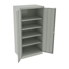 Tennsco - 5 Shelf Locking Storage Cabinet - Steel, 36" Wide x 24" Deep x 72" High, Light Gray - Industrial Tool & Supply