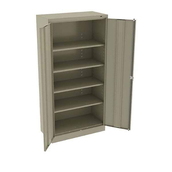 Tennsco - 5 Shelf Locking Storage Cabinet - Steel, 36" Wide x 18" Deep x 72" High, Sand - Industrial Tool & Supply