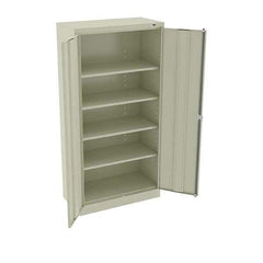 Tennsco - 5 Shelf Locking Storage Cabinet - Steel, 36" Wide x 18" Deep x 72" High, Champagne/Putty - Industrial Tool & Supply