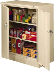 Tennsco - 3 Shelf Locking Storage Cabinet - Steel, 36" Wide x 18" Deep x 42" High, Sand - Industrial Tool & Supply