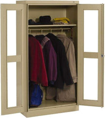 Tennsco - 2 Shelf Wardrobe Storage Cabinet - Steel, 36" Wide x 18" Deep x 72" High, Champagne/Putty - Industrial Tool & Supply