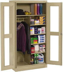 Tennsco - 6 Shelf Combination Storage Cabinet - Steel, 36" Wide x 18" Deep x 72" High, Medium Gray - Industrial Tool & Supply