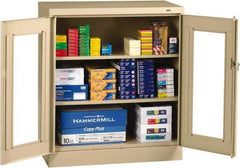 Tennsco - 3 Shelf Visible Storage Cabinet - Steel, 36" Wide x 18" Deep x 42" High, Light Gray - Industrial Tool & Supply
