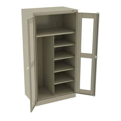 Tennsco - 6 Shelf Combination Storage Cabinet - Steel, 36" Wide x 24" Deep x 72" High, Sand - Industrial Tool & Supply