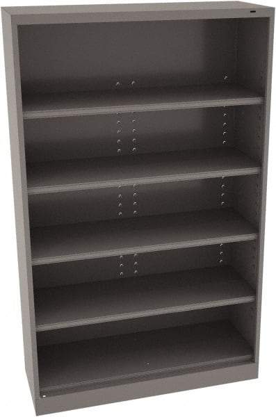 Tennsco - 5 Shelf, 400 Lb. Capacity, Closed Shelving Storage Cabinets and Lockers - 48 Inch Wide x 18 Inch Deep x 78 Inch High, Medium Gray - Industrial Tool & Supply