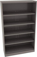 Tennsco - 5 Shelf, 400 Lb. Capacity, Closed Shelving Storage Cabinets and Lockers - 48 Inch Wide x 18 Inch Deep x 78 Inch High, Medium Gray - Industrial Tool & Supply