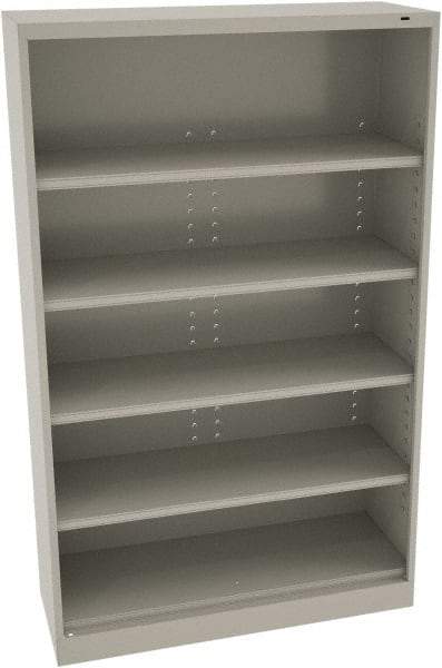 Tennsco - 5 Shelf, 400 Lb. Capacity, Closed Shelving Storage Cabinets and Lockers - 48 Inch Wide x 18 Inch Deep x 78 Inch High, Light Gray - Industrial Tool & Supply