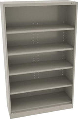 Tennsco - 5 Shelf, 400 Lb. Capacity, Closed Shelving Storage Cabinets and Lockers - 48 Inch Wide x 18 Inch Deep x 78 Inch High, Light Gray - Industrial Tool & Supply