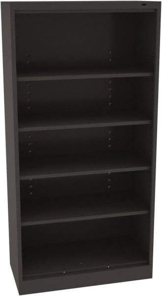 Tennsco - 5 Shelf, 200 Lb. Capacity, Closed Shelving Storage Cabinets and Lockers - 36 Inch Wide x 24 Inch Deep x 72 Inch High, Black - Industrial Tool & Supply
