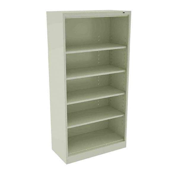 Tennsco - 5 Shelf, 200 Lb. Capacity, Closed Shelving Storage Cabinets and Lockers - 36 Inch Wide x 24 Inch Deep x 72 Inch High, Champagne and Putty - Industrial Tool & Supply