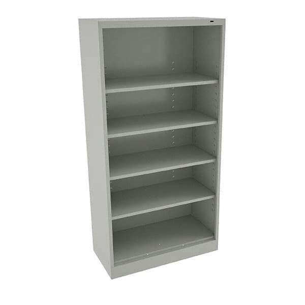 Tennsco - 5 Shelf, 150 Lb. Capacity, Closed Shelving Storage Cabinets and Lockers - 36 Inch Wide x 18 Inch Deep x 72 Inch High, Light Gray - Industrial Tool & Supply