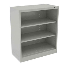 Tennsco - 3 Shelf, 200 Lb. Capacity, Closed Shelving Storage Cabinets and Lockers - 36 Inch Wide x 24 Inch Deep x 42 Inch High, Light Gray - Industrial Tool & Supply