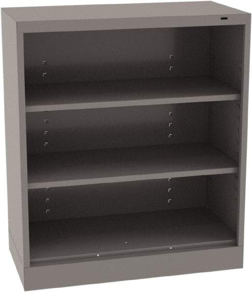 Tennsco - 3 Shelf, 200 Lb. Capacity, Closed Shelving Storage Cabinets and Lockers - 36 Inch Wide x 24 Inch Deep x 42 Inch High, Medium Gray - Industrial Tool & Supply